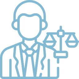 Icono de abogado con balanza – servicios legales